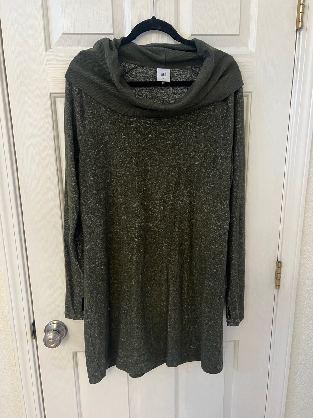 CAbi Olive Green Cozy Knit Tunic